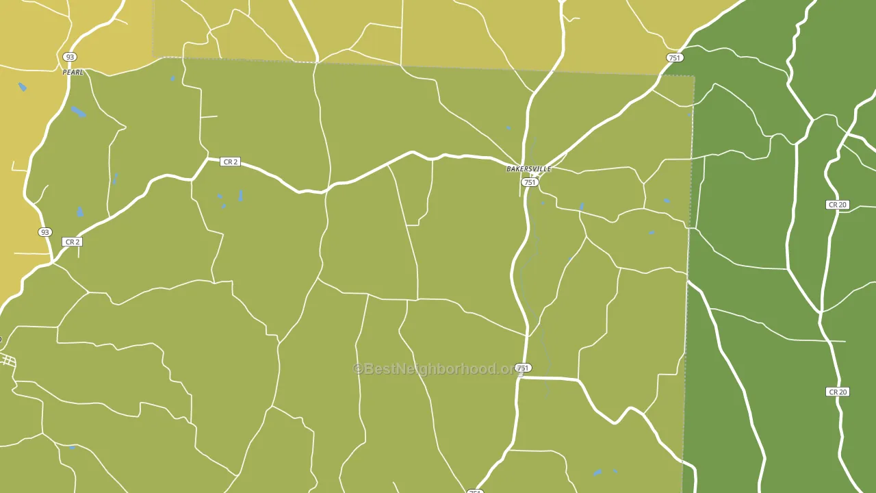 Bakersville, OH block-group voter-turnout map
