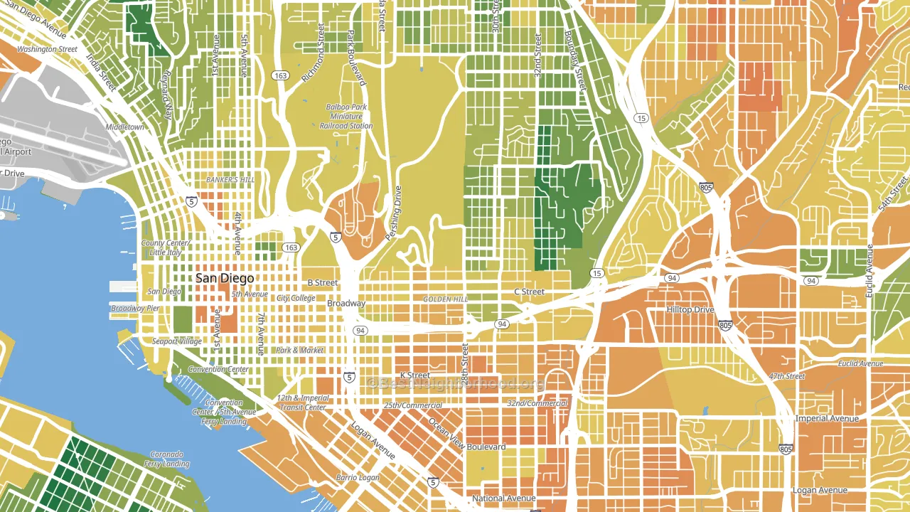 Balboa Park, San Diego, CA block-group voter-turnout map