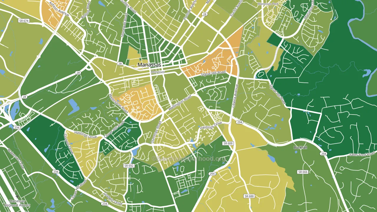 Baldwin District, Manassas, VA block-group voter-turnout map