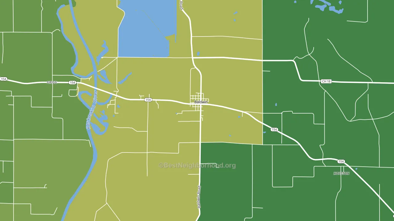 Baldwin, IL block-group voter-turnout map