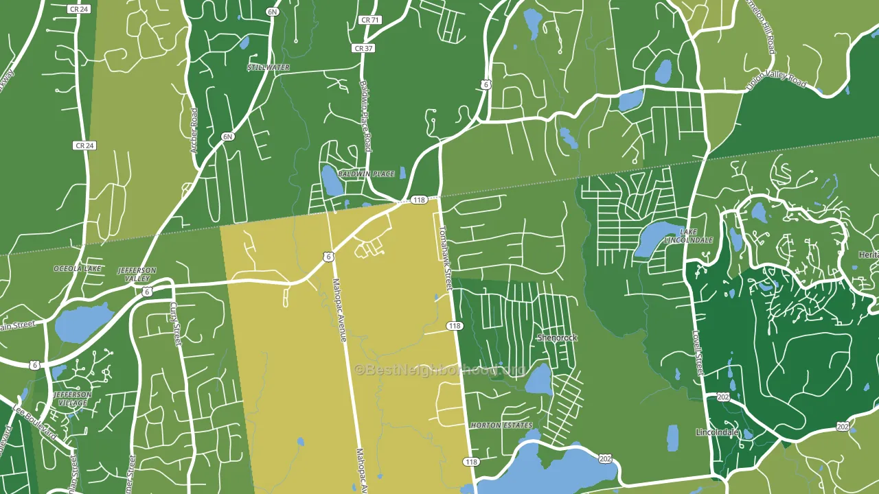 Baldwin Place, NY block-group voter-turnout map