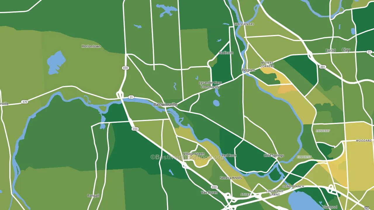 Baldwinsville, NY block-group voter-turnout map