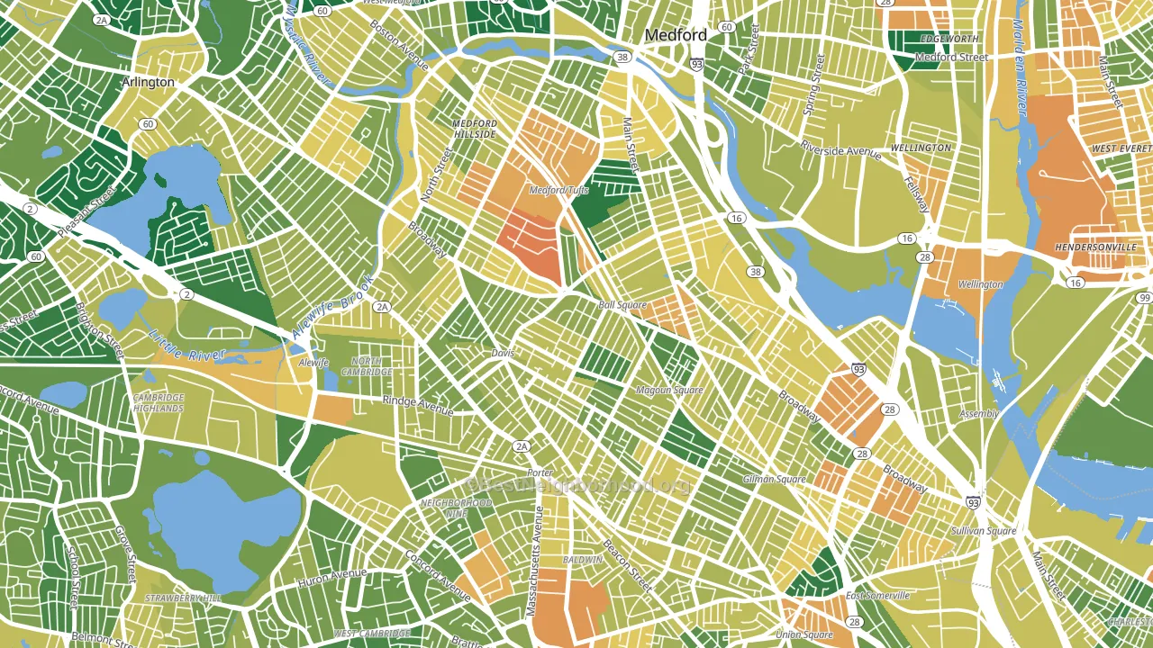 Ball Square, Somerville, MA block-group voter-turnout map