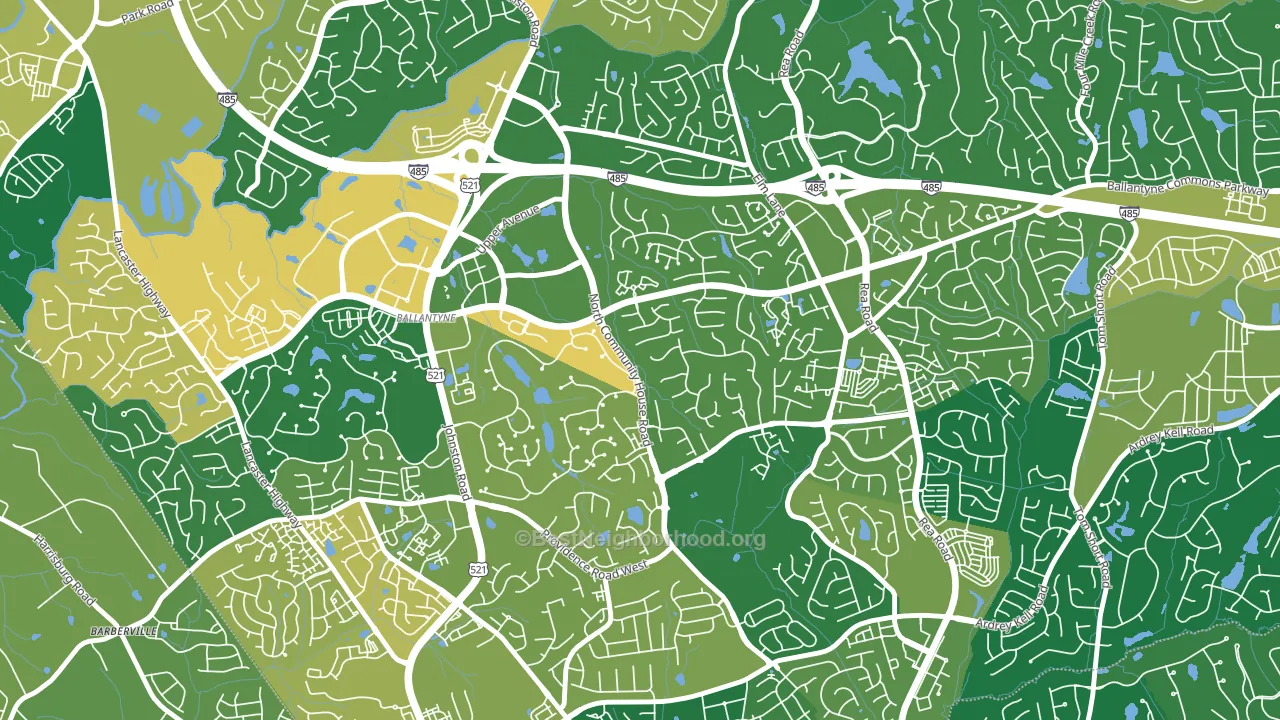 Ballantyne East, Charlotte, NC block-group voter-turnout map