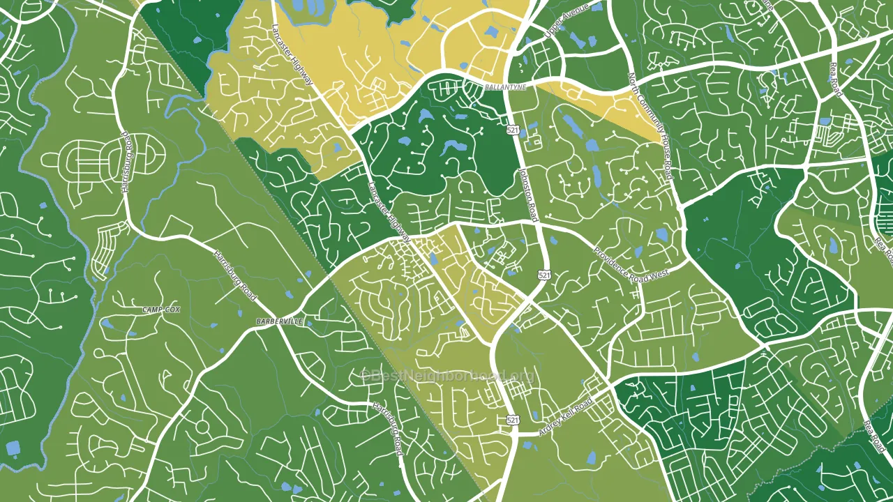 Ballantyne West, Charlotte, NC block-group voter-turnout map