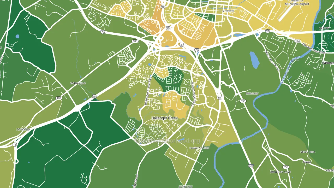 Ballenger Creek, MD block-group voter-turnout map