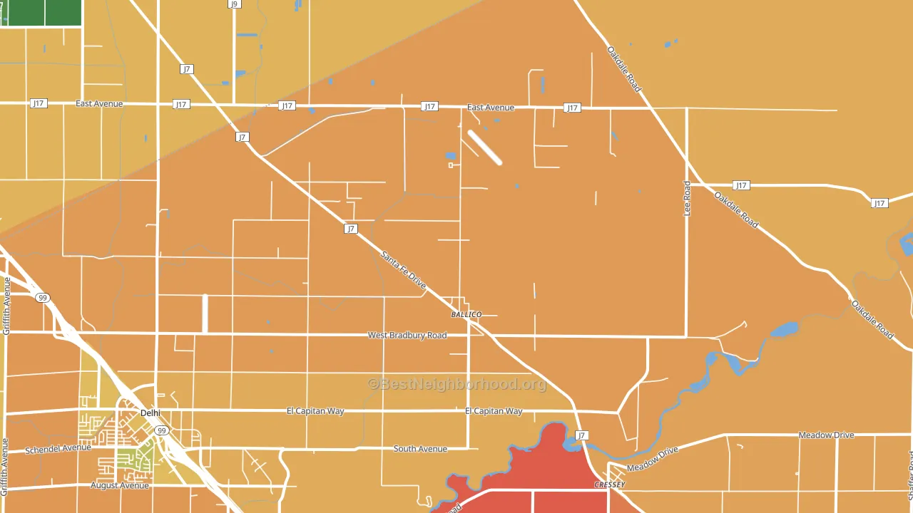 Ballico, CA block-group voter-turnout map