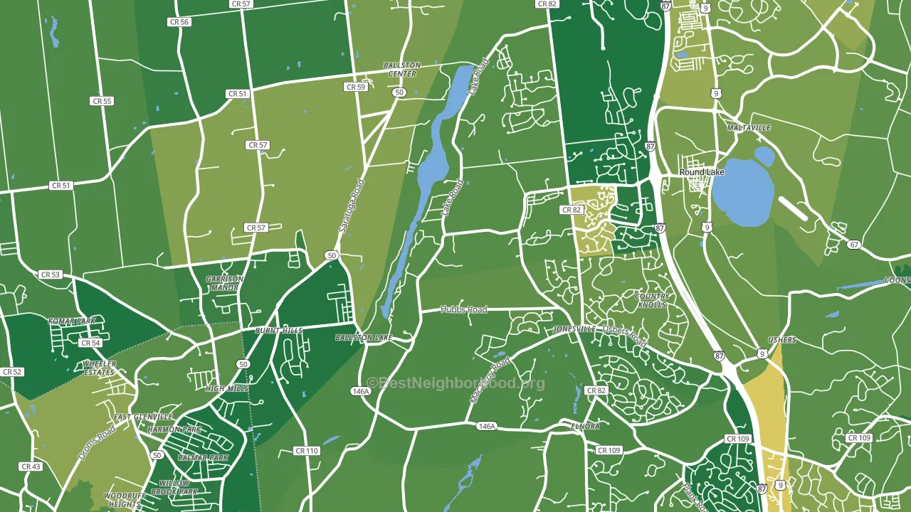 Ballston Lake, NY block-group voter-turnout map
