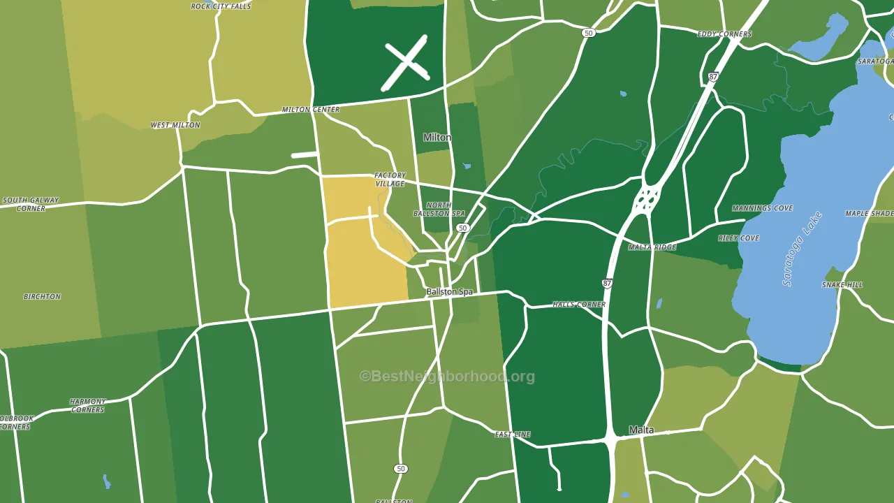 Ballston Spa, NY block-group voter-turnout map