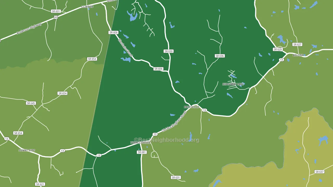 Ballsville, VA block-group voter-turnout map