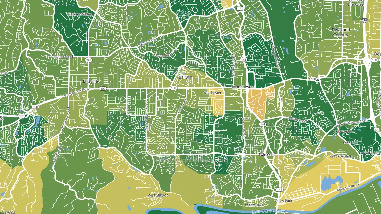 Ballwin, MO block-group voter-turnout map