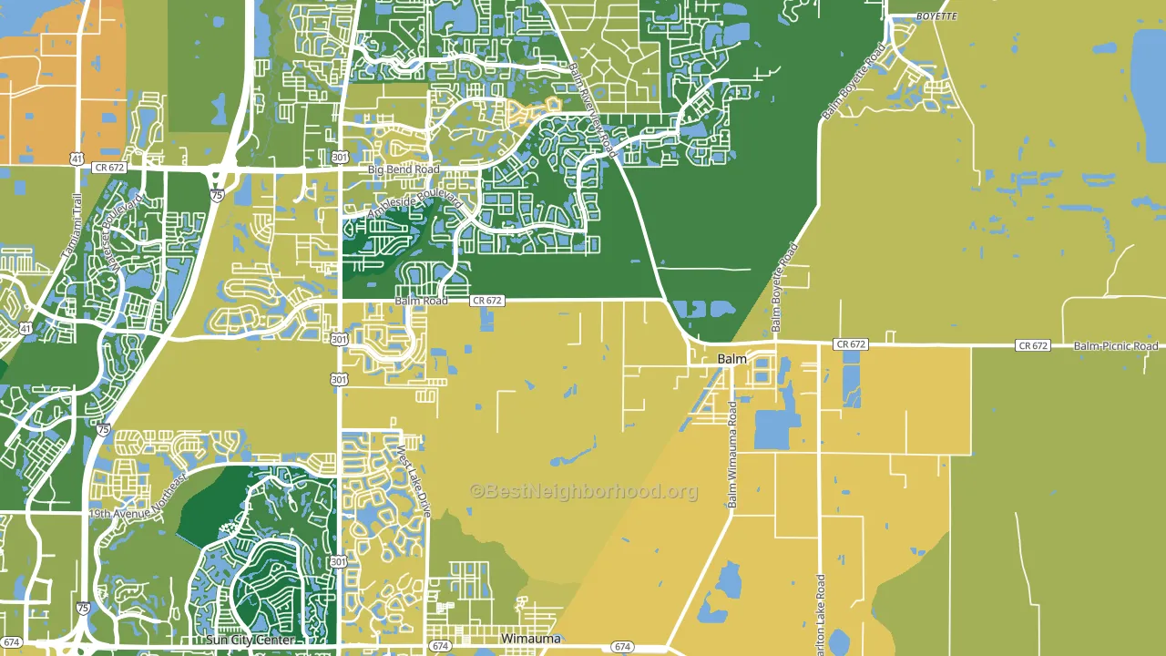 Balm, FL block-group voter-turnout map