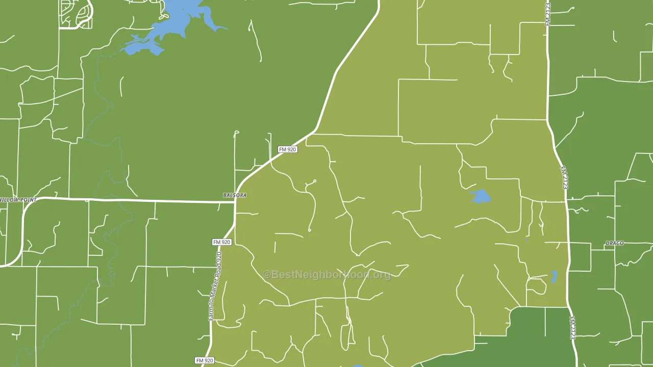 Balsora, TX block-group voter-turnout map