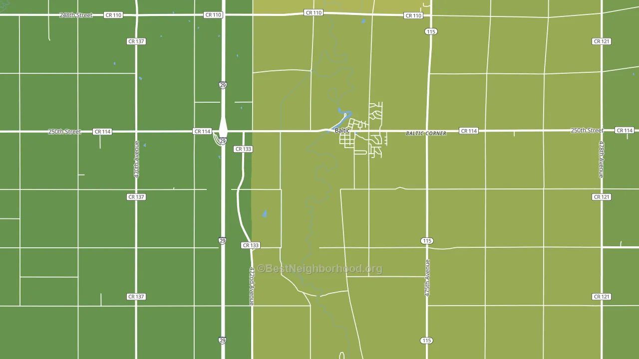 Baltic, SD block-group voter-turnout map