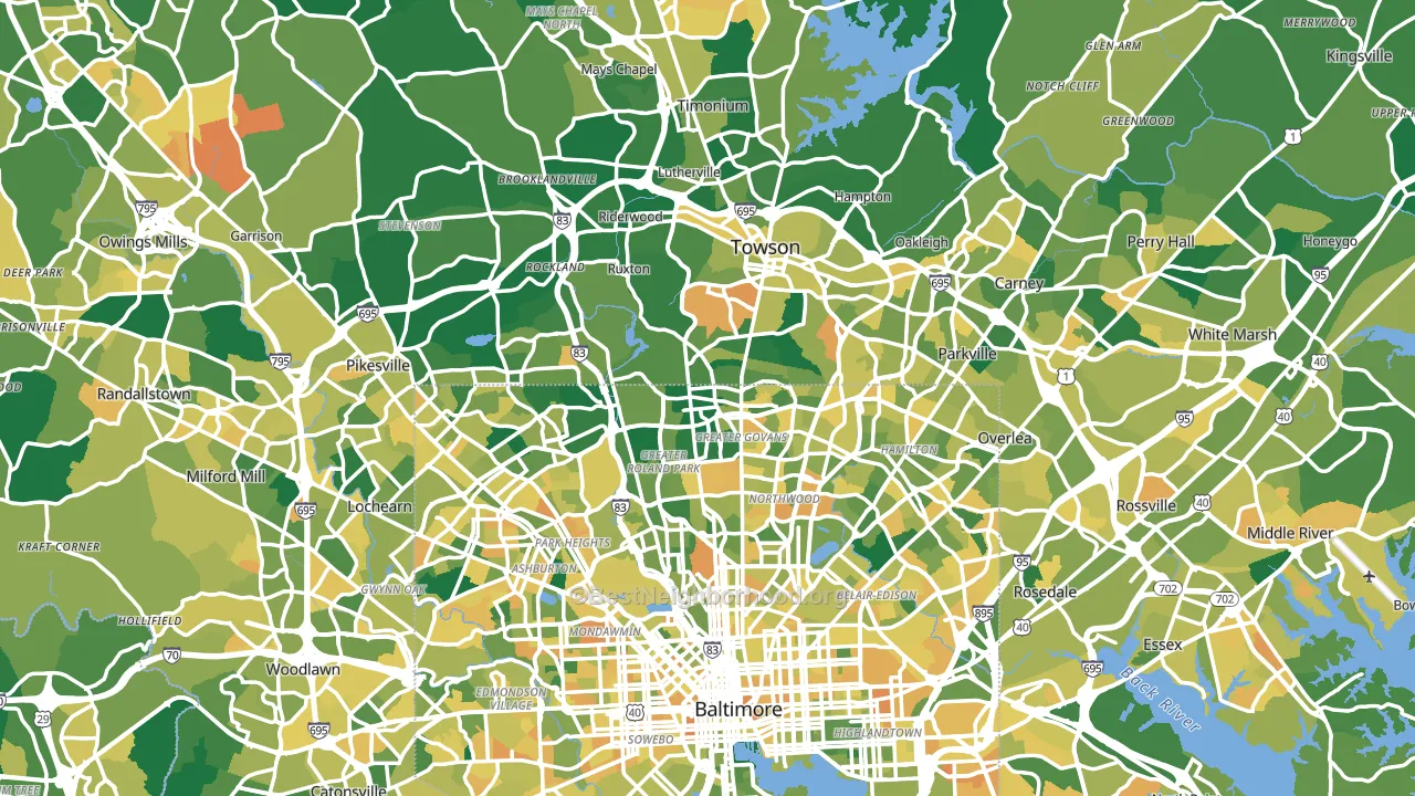 Baltimore County, MD block-group voter-turnout map