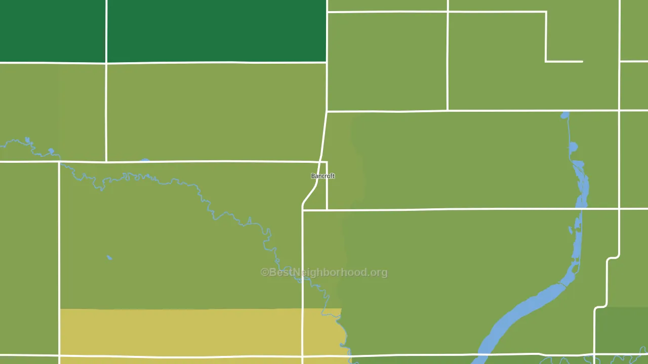 Bancroft, IA block-group voter-turnout map