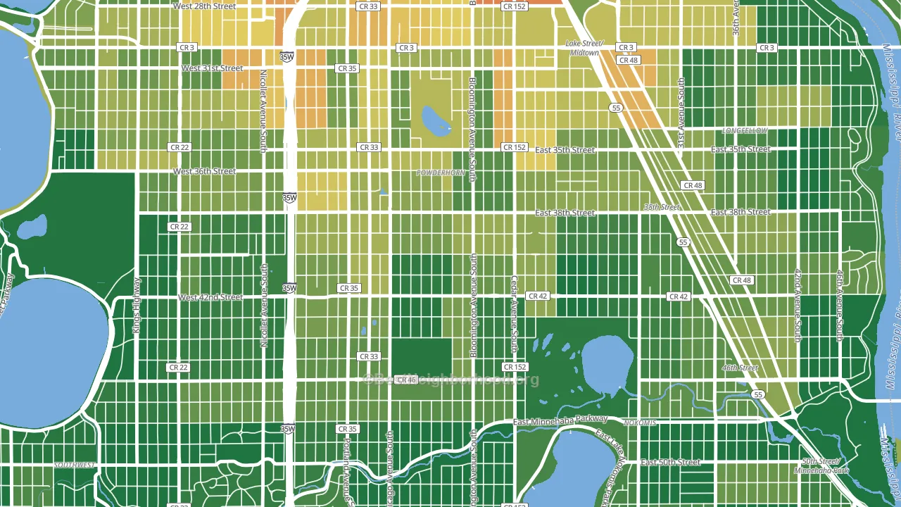 Bancroft, Minneapolis, MN block-group voter-turnout map