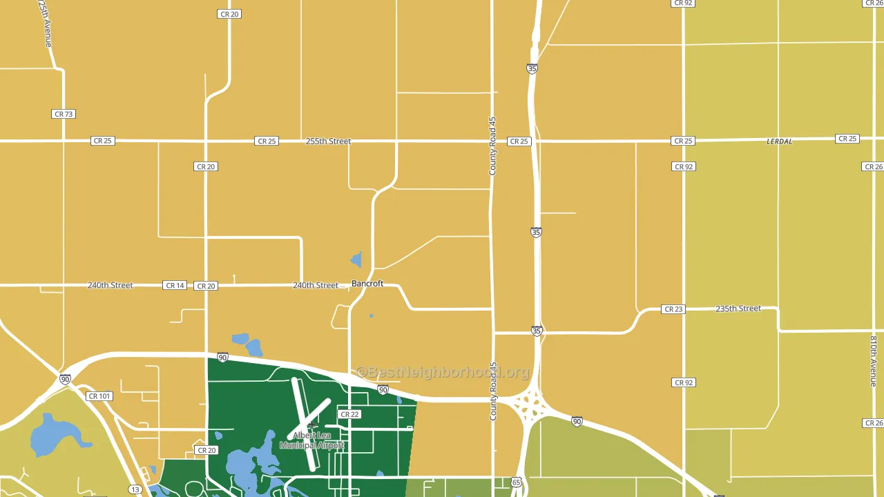 Bancroft, MN block-group voter-turnout map
