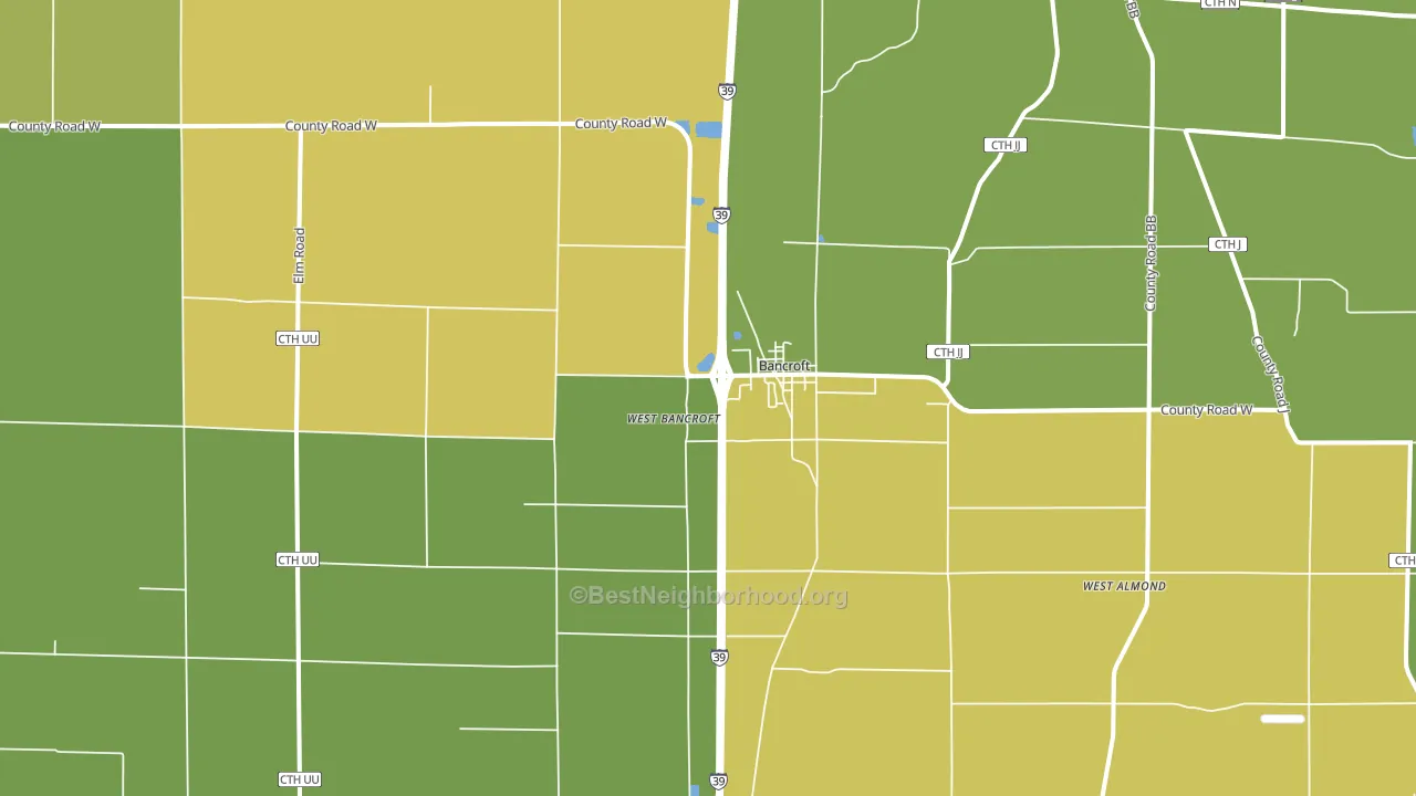 Bancroft, WI block-group voter-turnout map