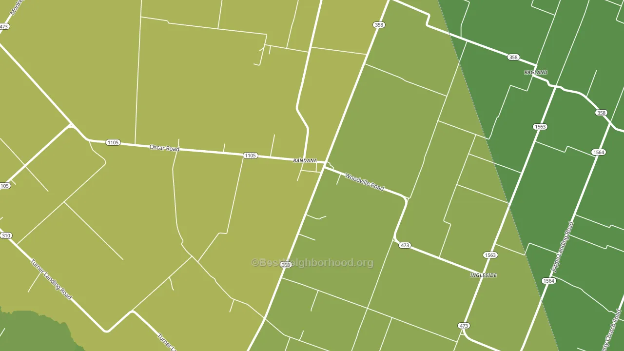 Bandana, KY block-group voter-turnout map