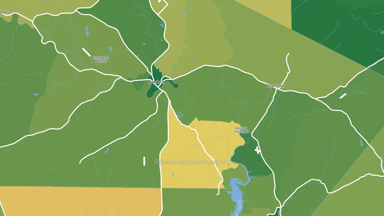 Bandera County, TX block-group voter-turnout map