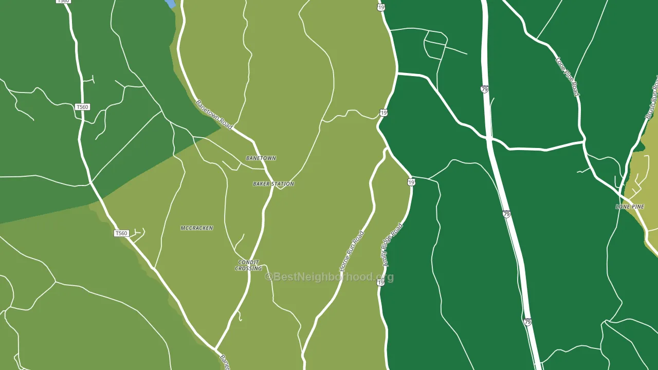 Banetown, PA block-group voter-turnout map