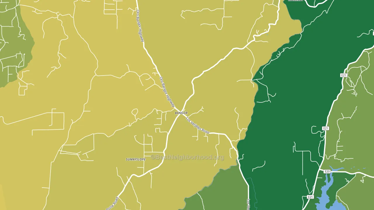 Bangor, CA block-group voter-turnout map