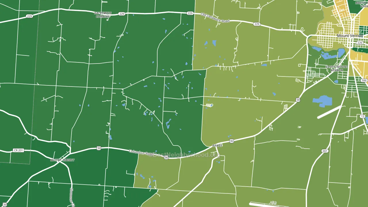 Bangs, OH block-group voter-turnout map