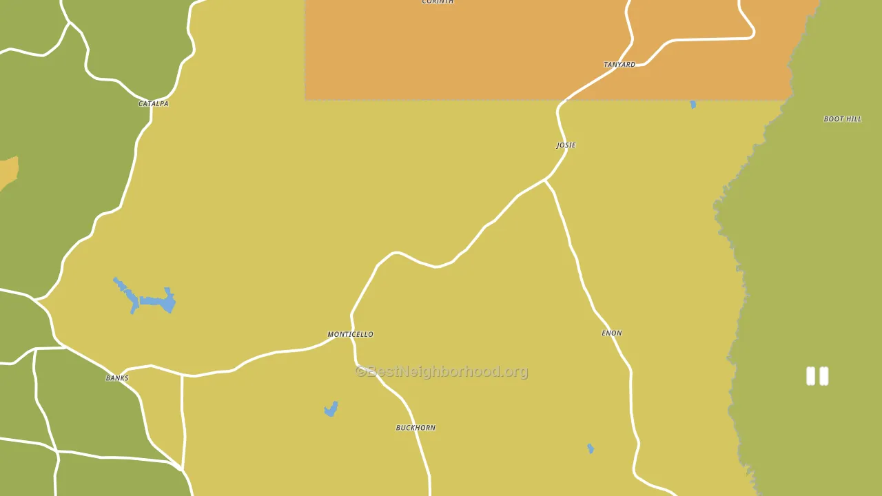 Banks, AL block-group voter-turnout map