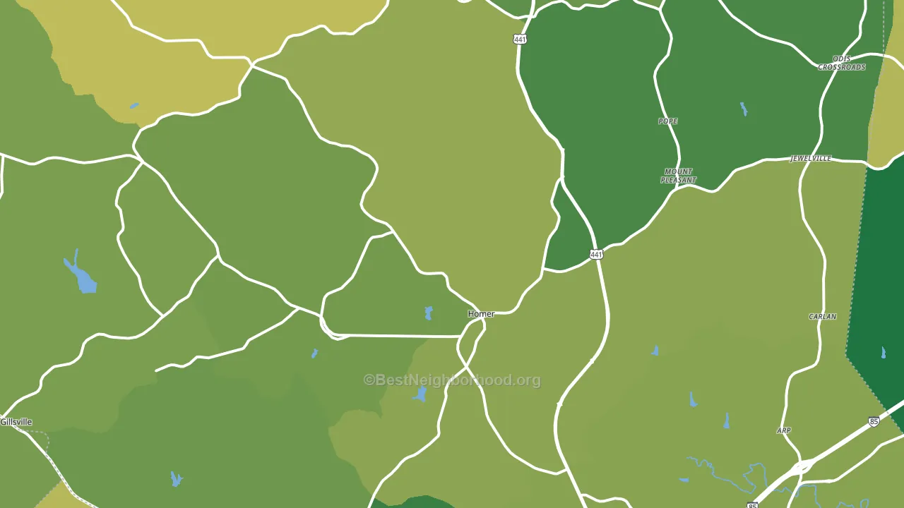 Banks County, GA block-group voter-turnout map