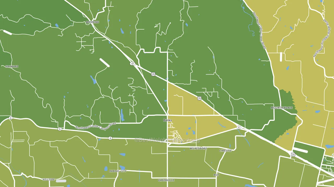 Banks, OR block-group voter-turnout map