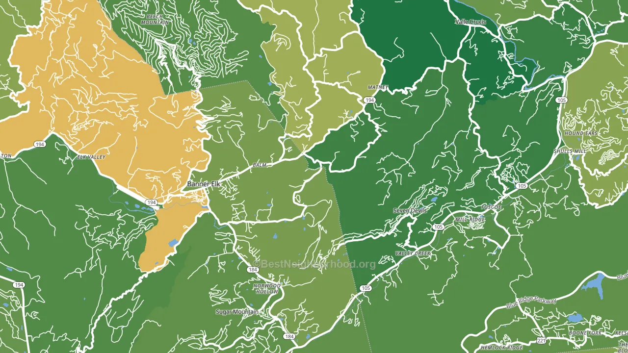 Banner Elk, NC block-group voter-turnout map