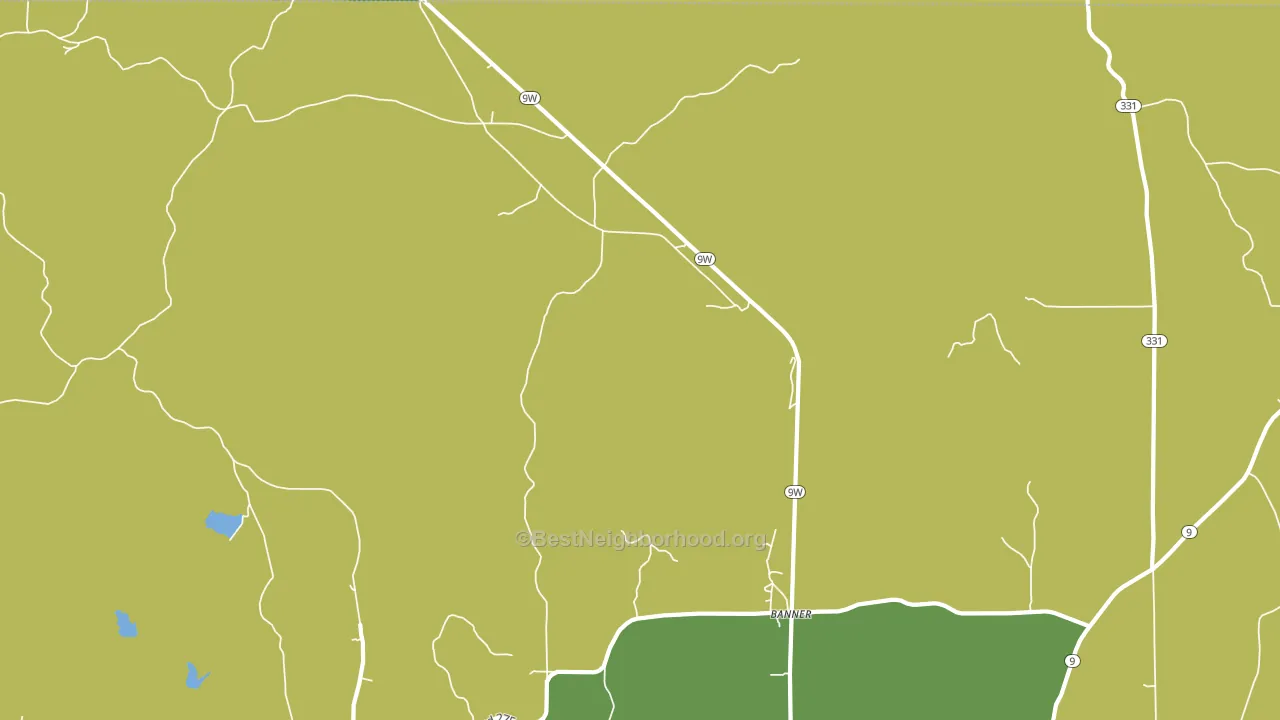 Banner, MS block-group voter-turnout map