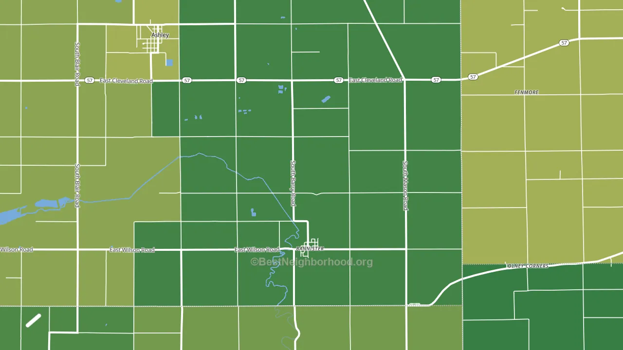 Bannister, MI block-group voter-turnout map