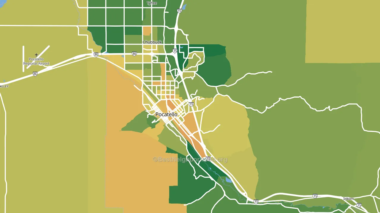 Bannock County, ID block-group voter-turnout map
