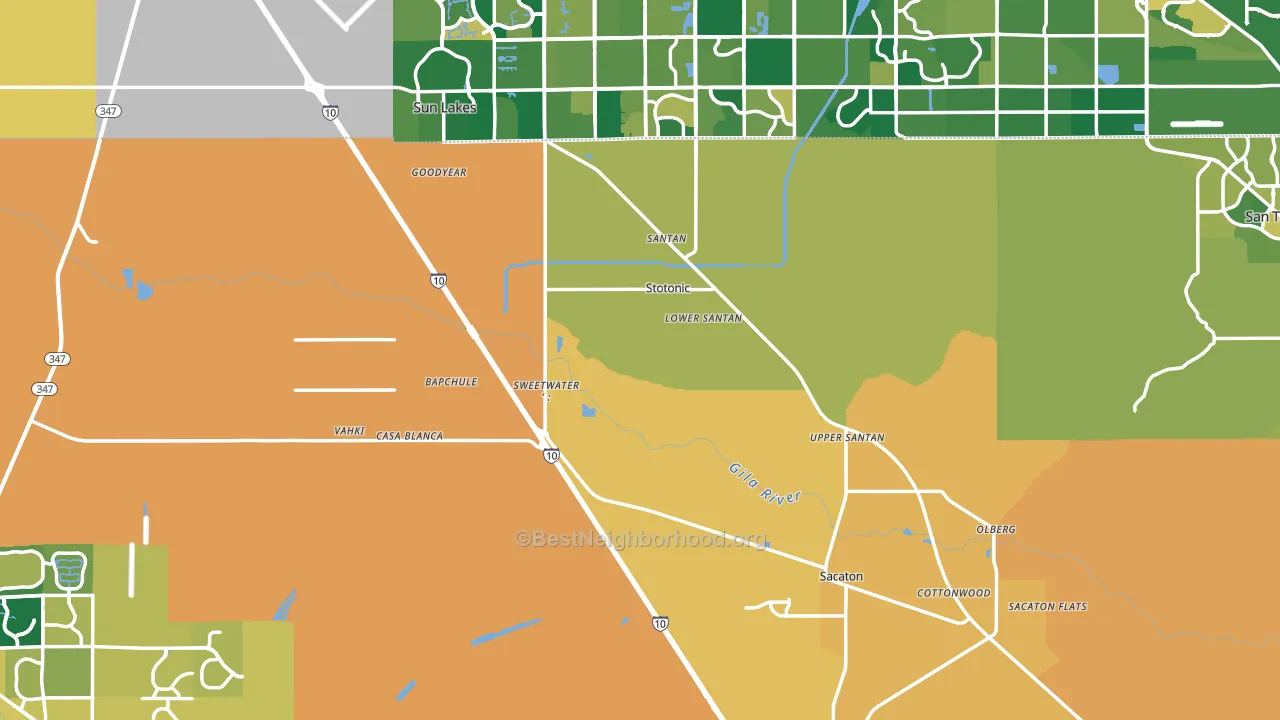 Bapchule, AZ block-group voter-turnout map