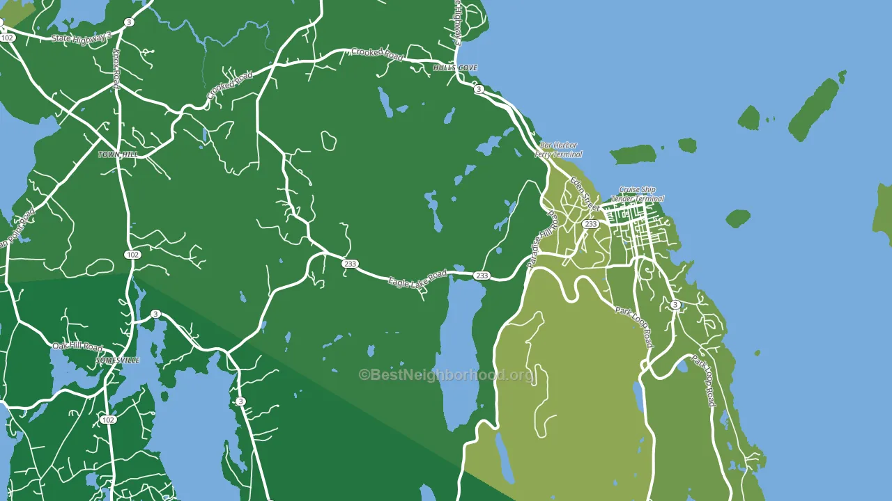 Bar Harbor, ME block-group voter-turnout map