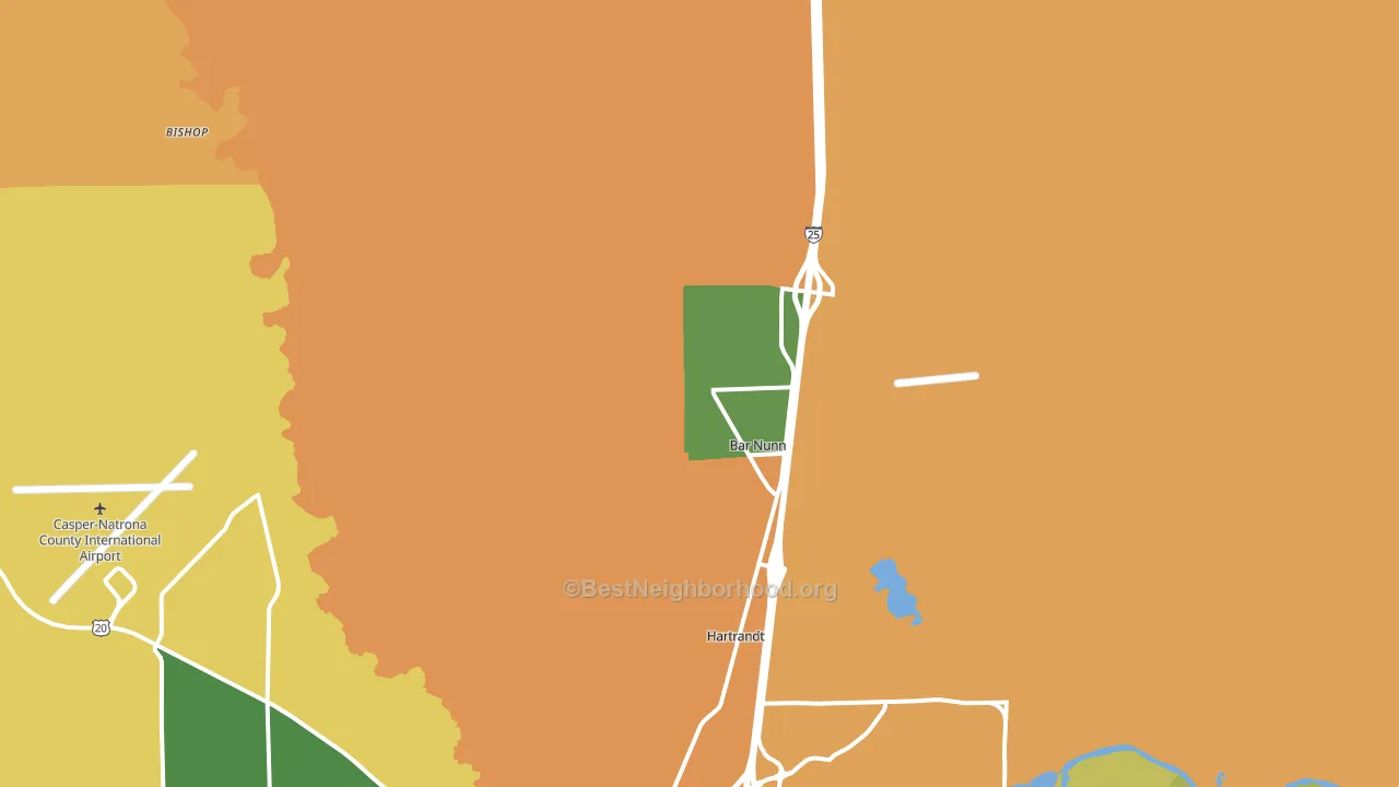 Bar Nunn, WY block-group voter-turnout map