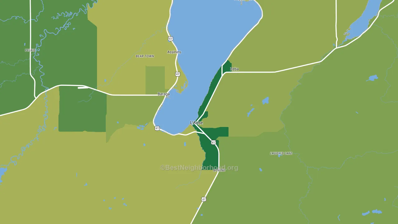 Baraga County, MI block-group voter-turnout map
