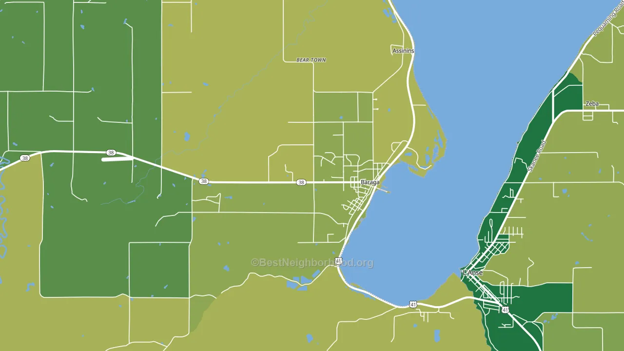 Baraga, MI block-group voter-turnout map