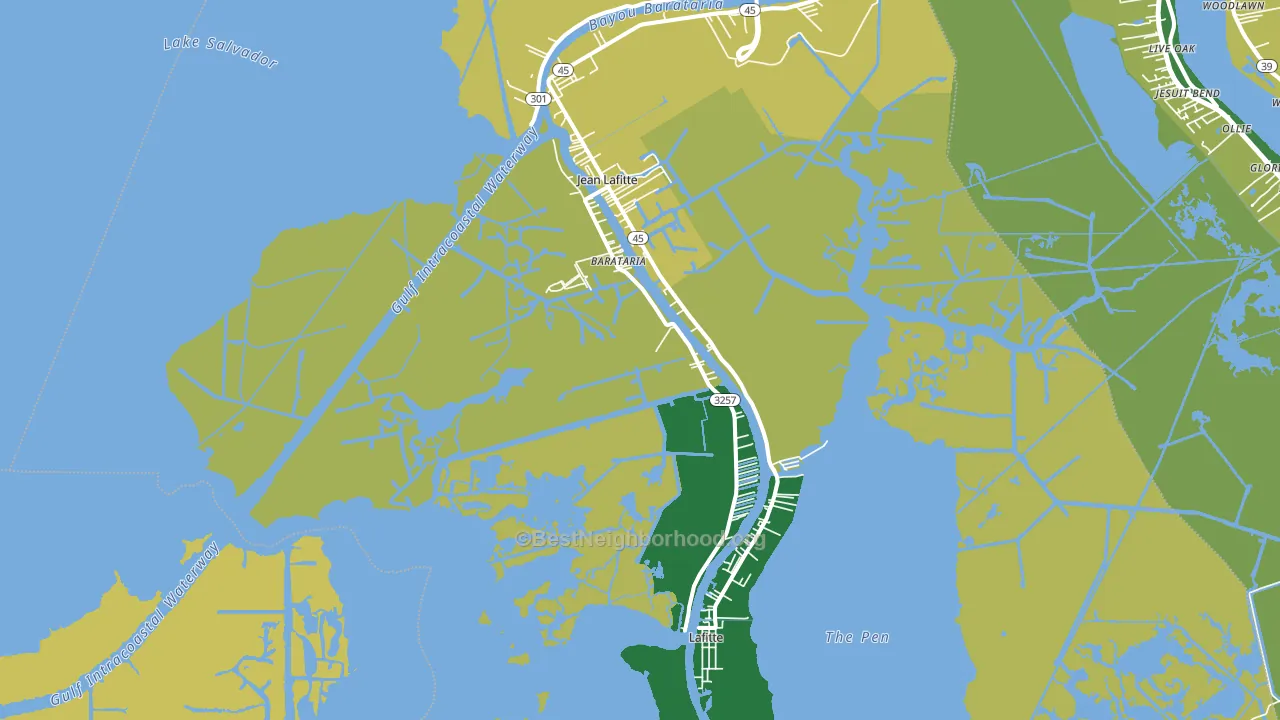 Barataria, LA block-group voter-turnout map