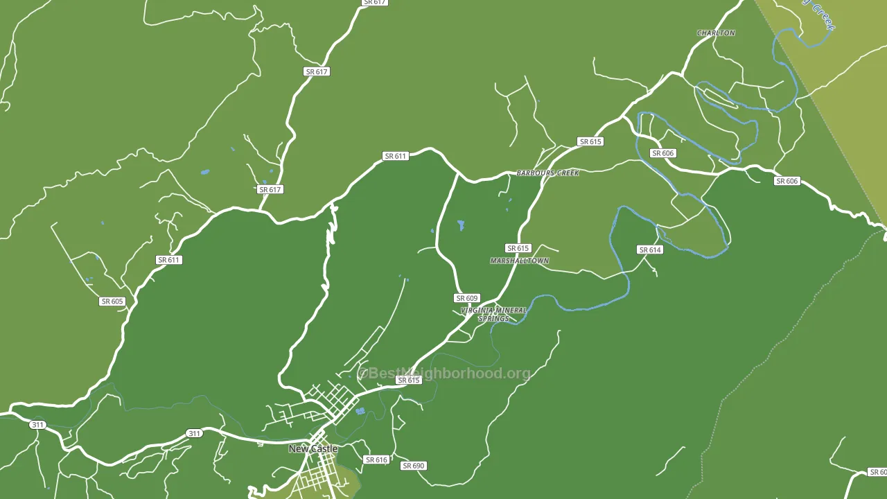 Barbours Creek, VA block-group voter-turnout map