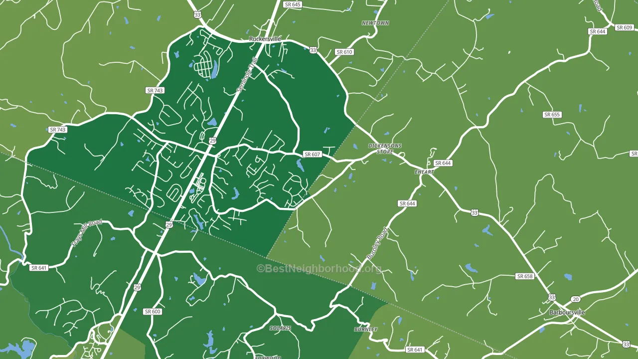 Barboursville, VA block-group voter-turnout map