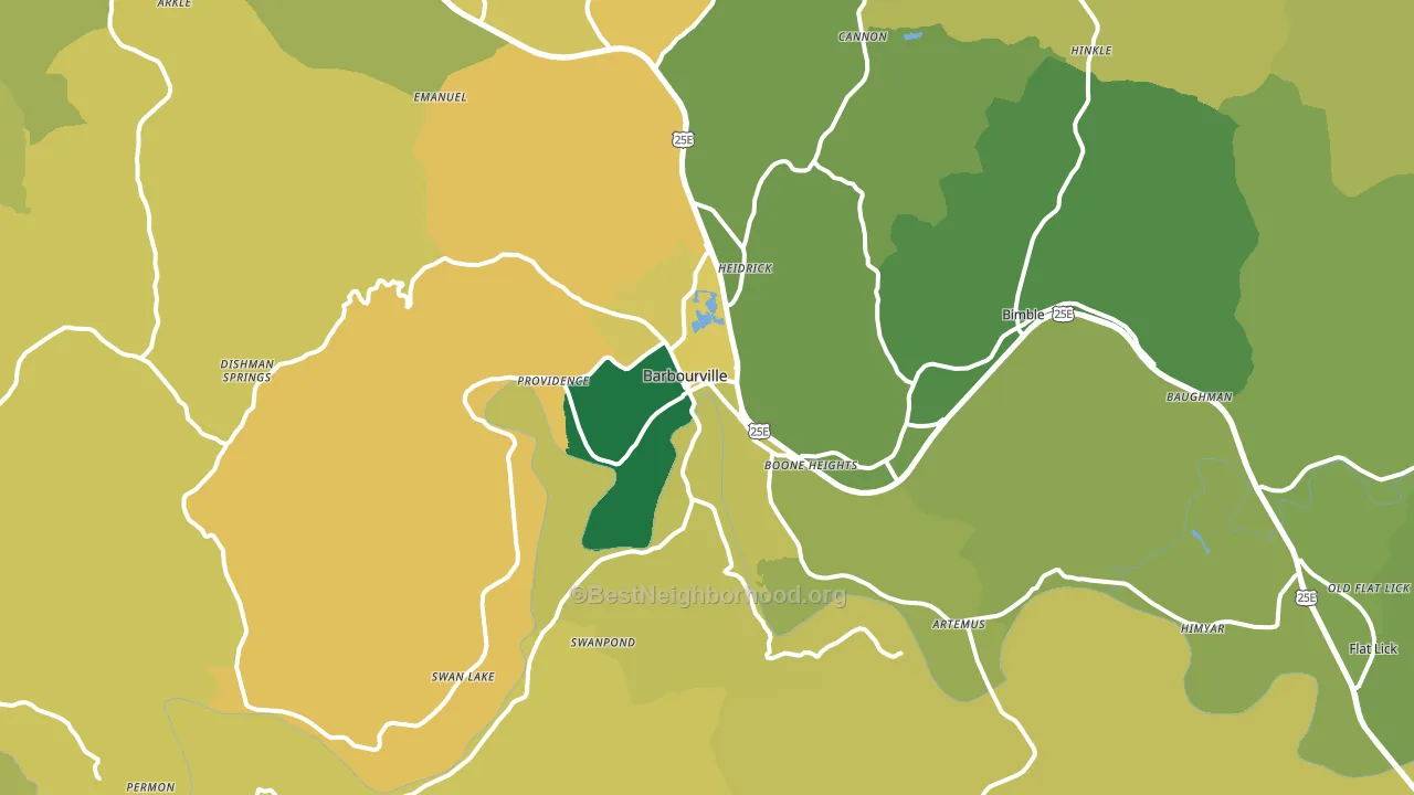 Barbourville, KY block-group voter-turnout map
