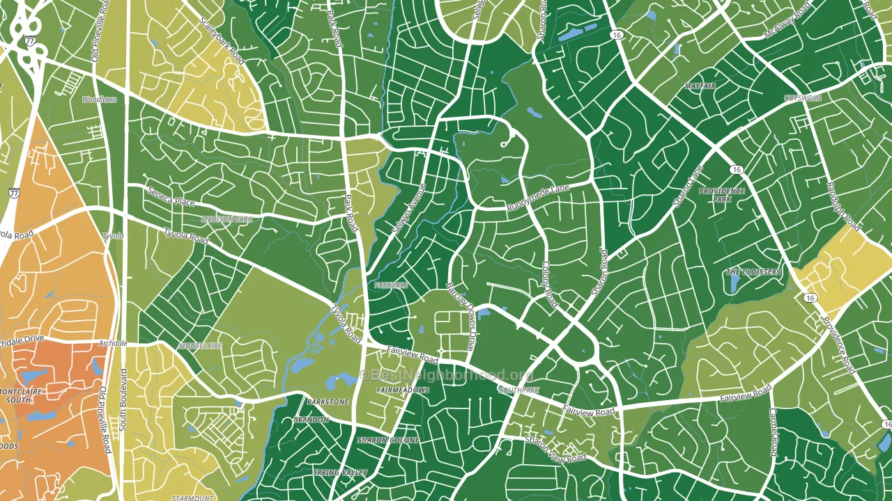 Barclay Downs, Charlotte, NC block-group voter-turnout map