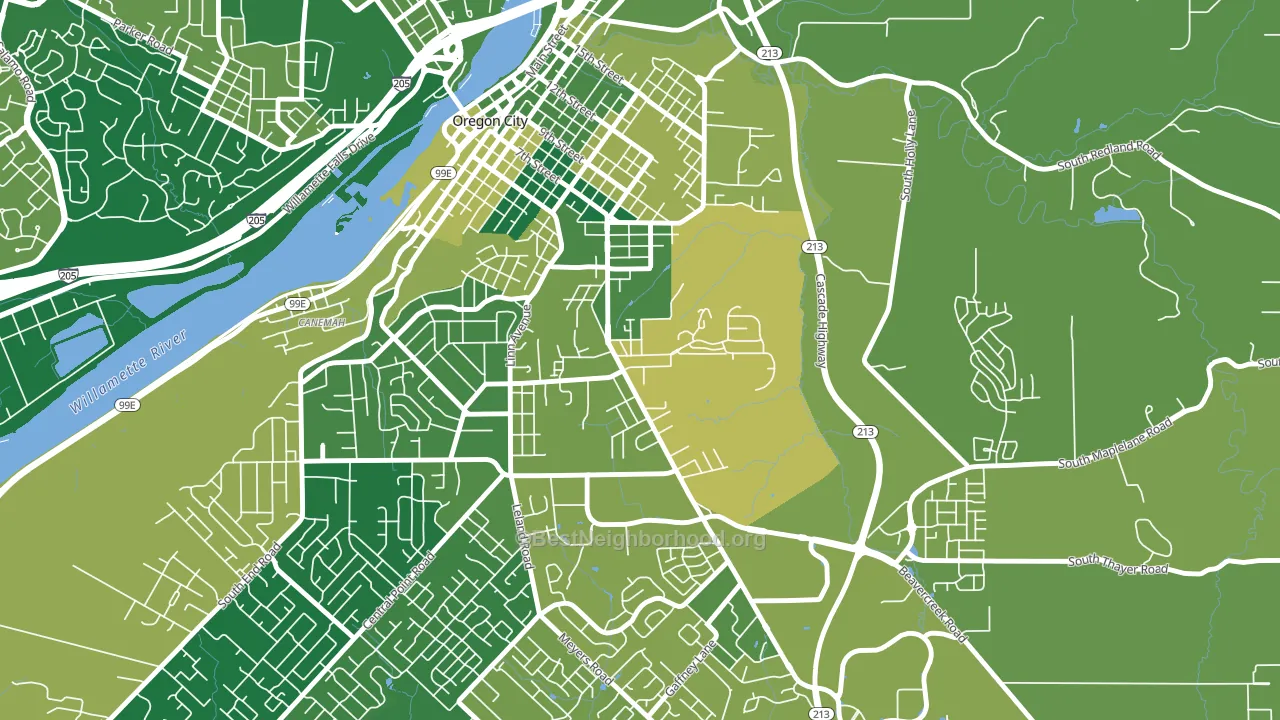 Barclay Hills, Oregon City, OR block-group voter-turnout map