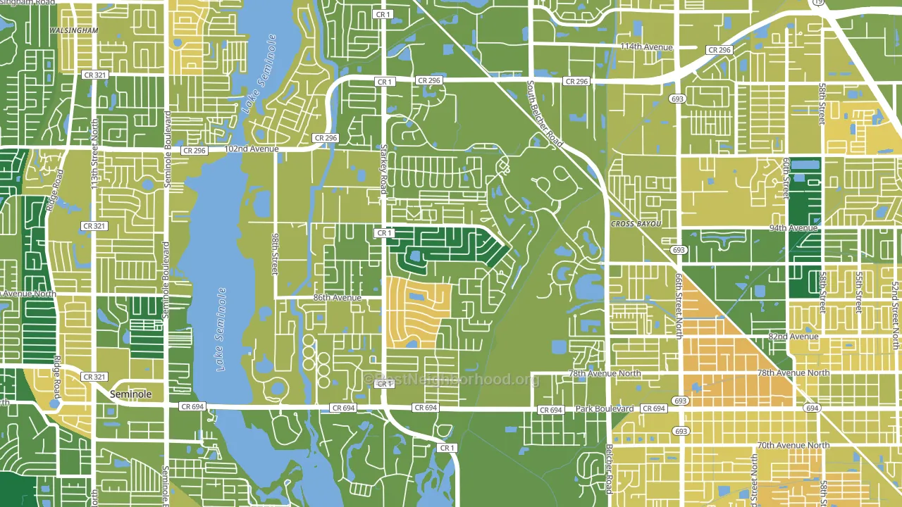 Bardmoor, FL block-group voter-turnout map