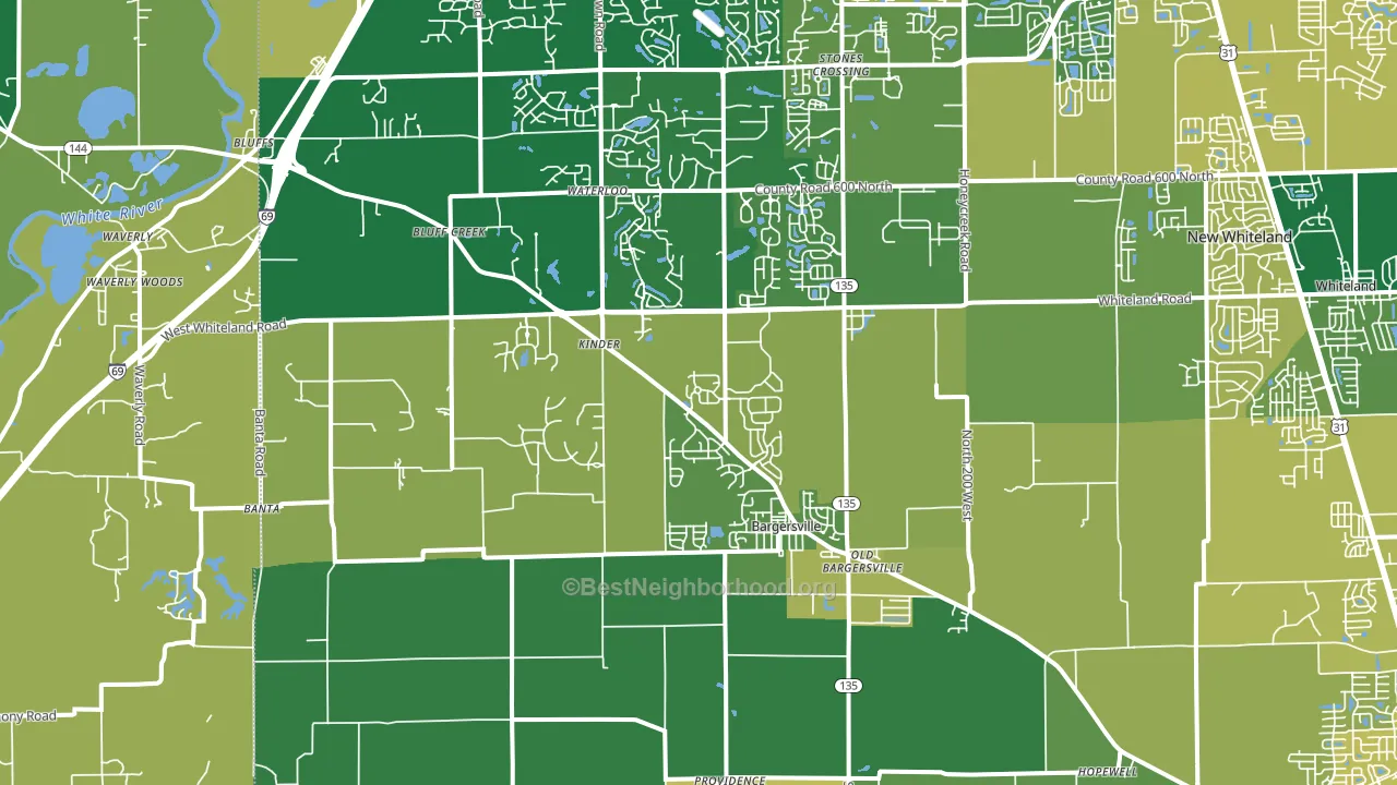 Bargersville, IN block-group voter-turnout map