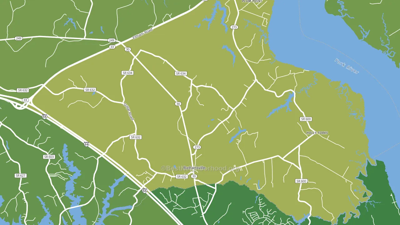 Barhamsville, VA block-group voter-turnout map