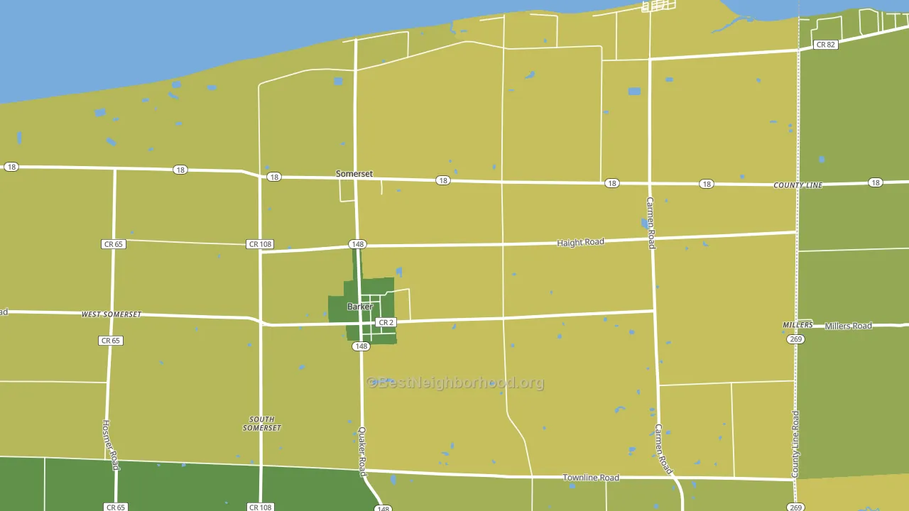 Barker, NY block-group voter-turnout map
